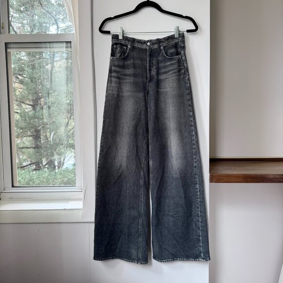 Rag & Bone Miramar Sofie Wide-Leg Pants Sweatpant Jeans Washed Black 23 - Picture 5 of 12